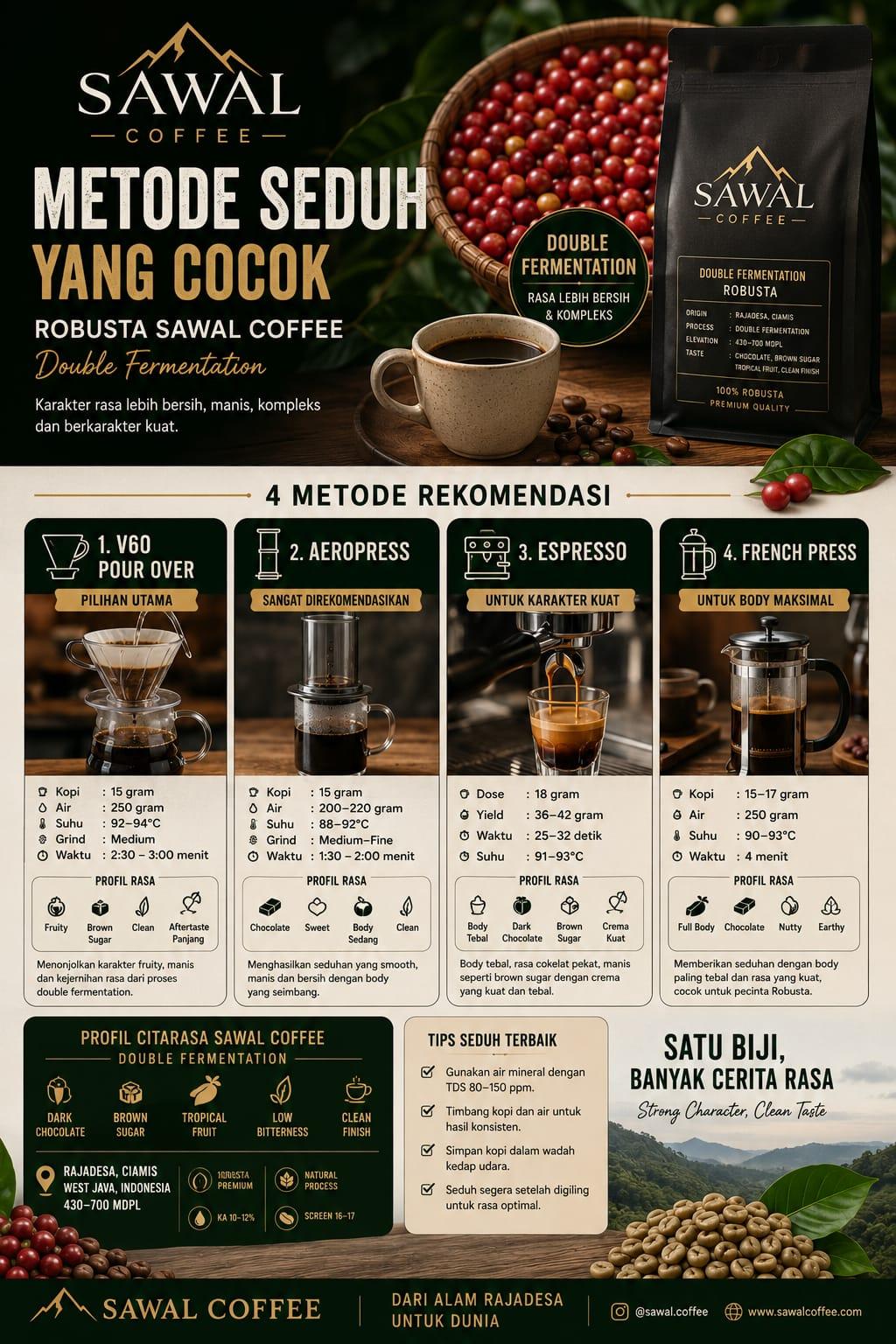 Menyeduh Robusta Double Fermentation