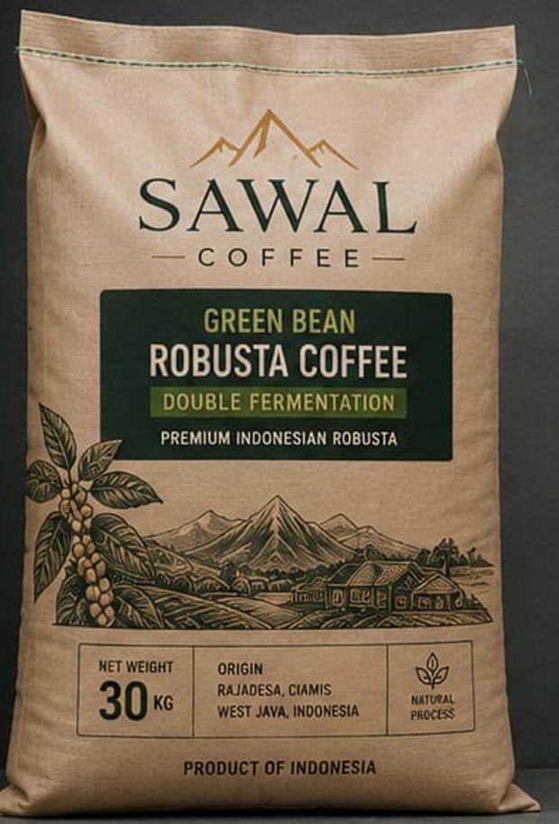 Sawal Coffee green bean Robusta 30 KG export packaging